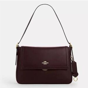 NWT Coach Etta flap bag Leather CCE57 Gold/Espresso